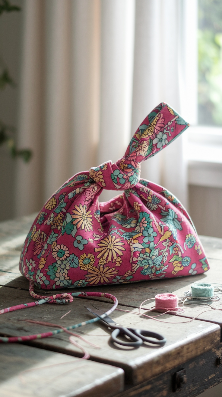 DIY Japanese Knot Bag Pattern for Fashion Lovers outfit idea