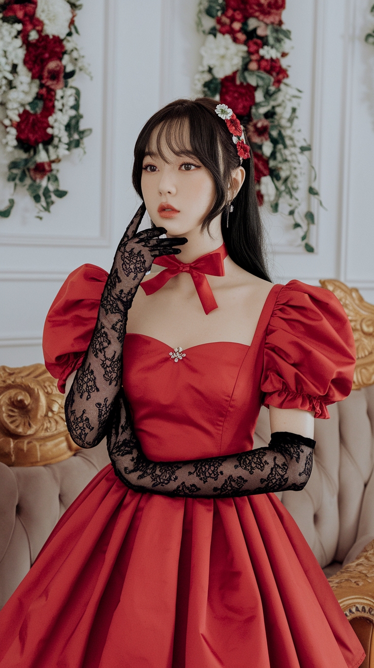 Jisoo Red Aesthetic: Embracing Bold Color Choices outfit idea