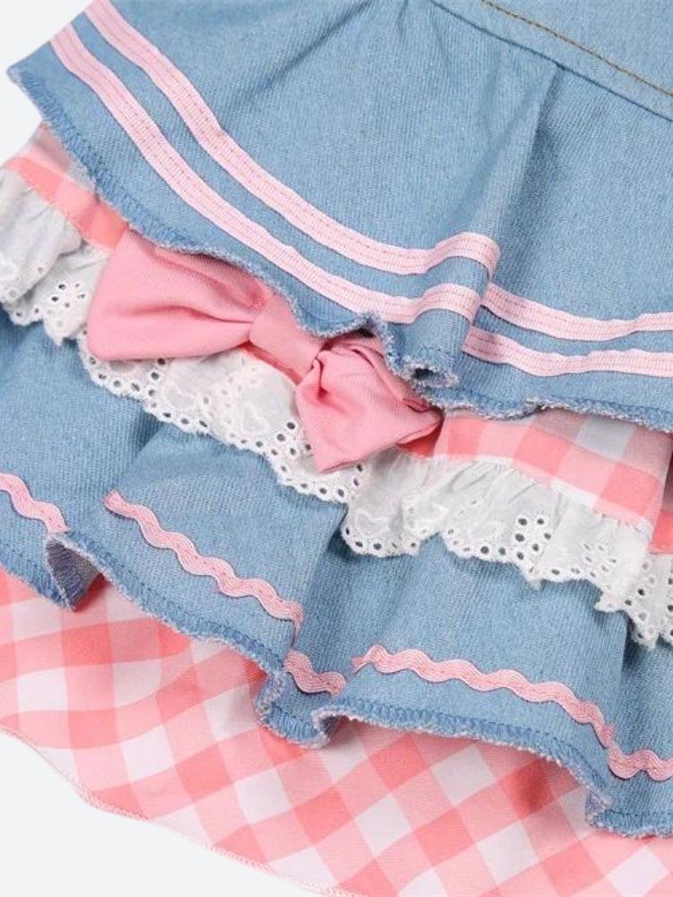 Kawaii Layered Denim Mini Skirt Kawaii Layered Denim Mini Skirt