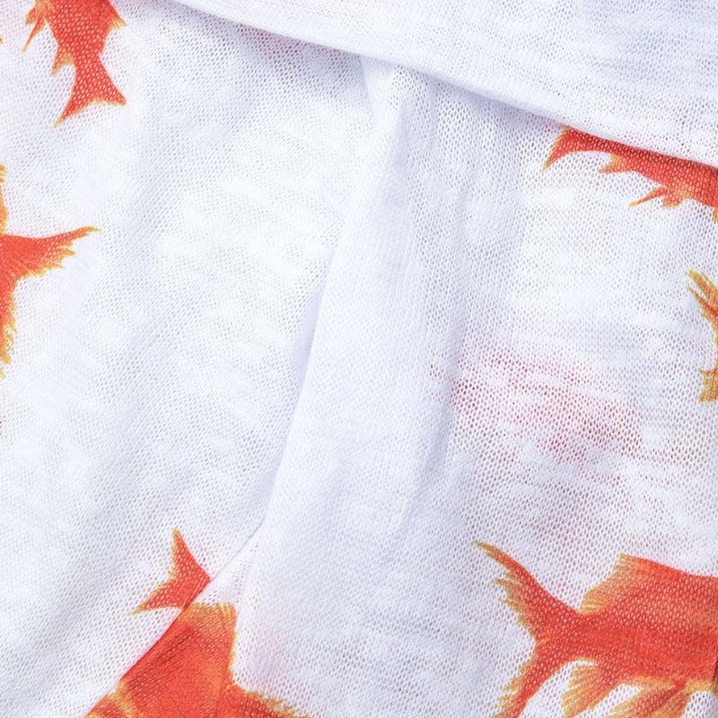 Koi Fish Printed Mesh Mini Dress Koi Fish Printed Mesh Mini Dress