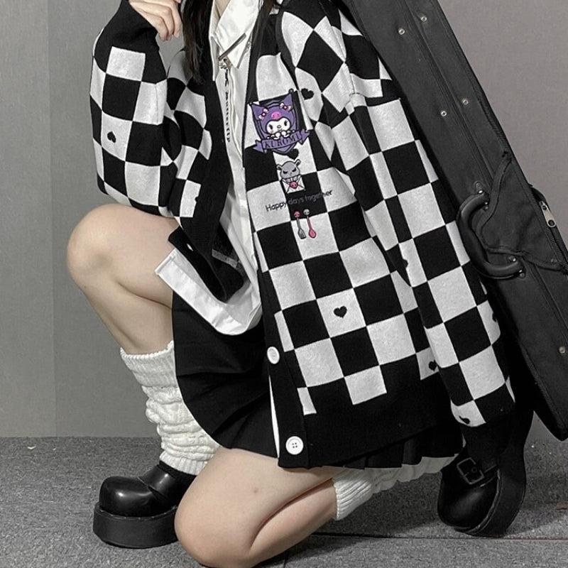Kuromi Buttoned Black Cardigan Kuromi Buttoned Black Cardigan
