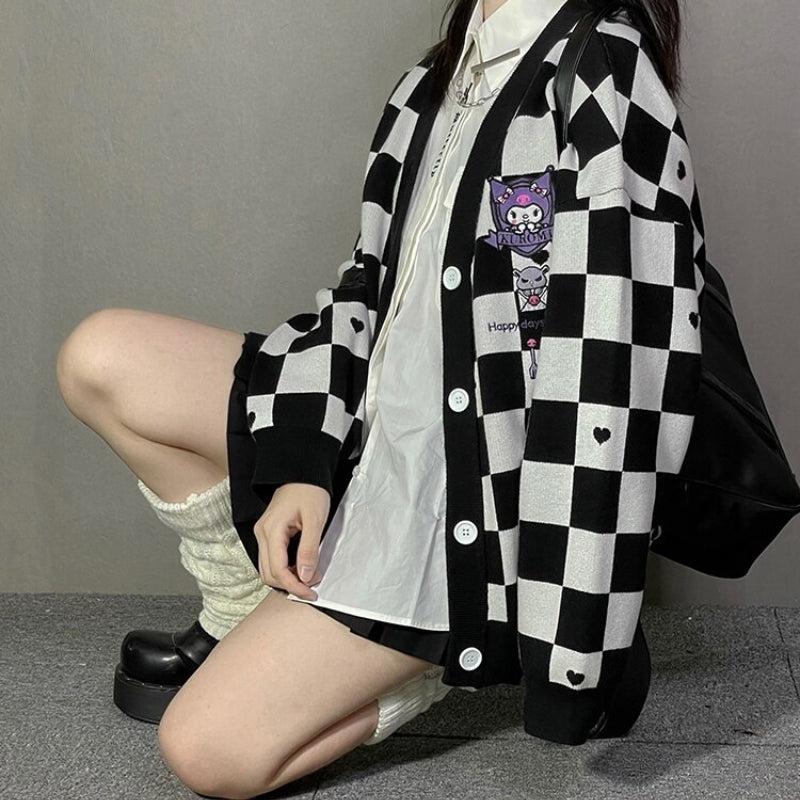 Kuromi Buttoned Black Cardigan Kuromi Buttoned Black Cardigan