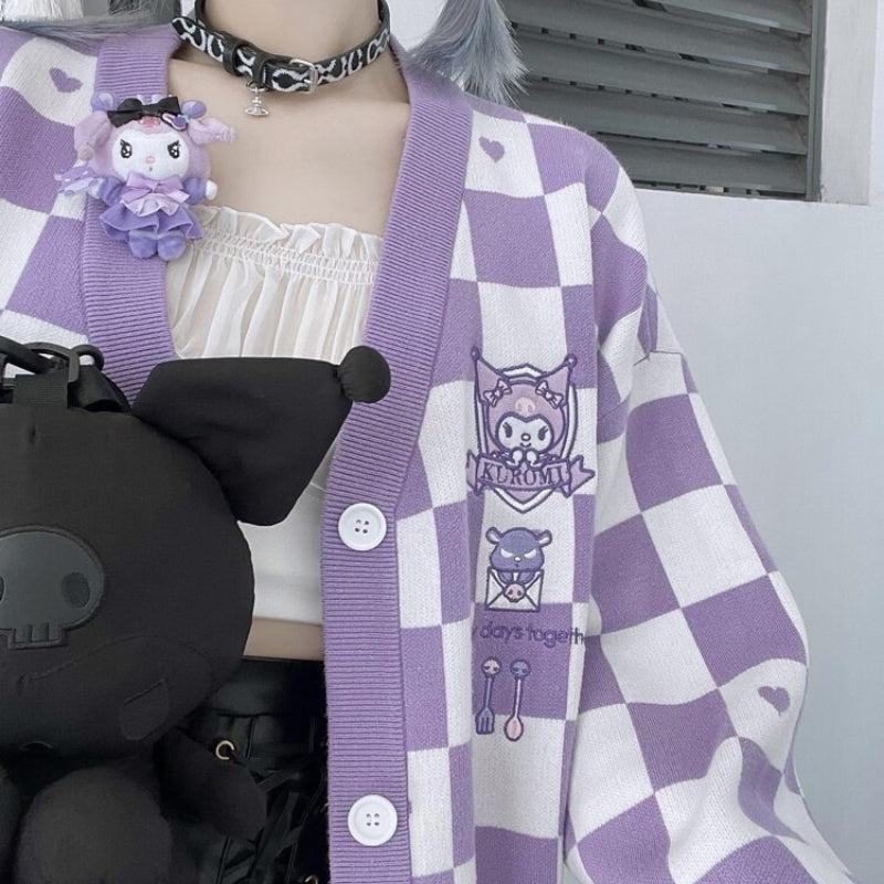Kuromi Buttoned Purple Cardigan Kuromi Buttoned Purple Cardigan