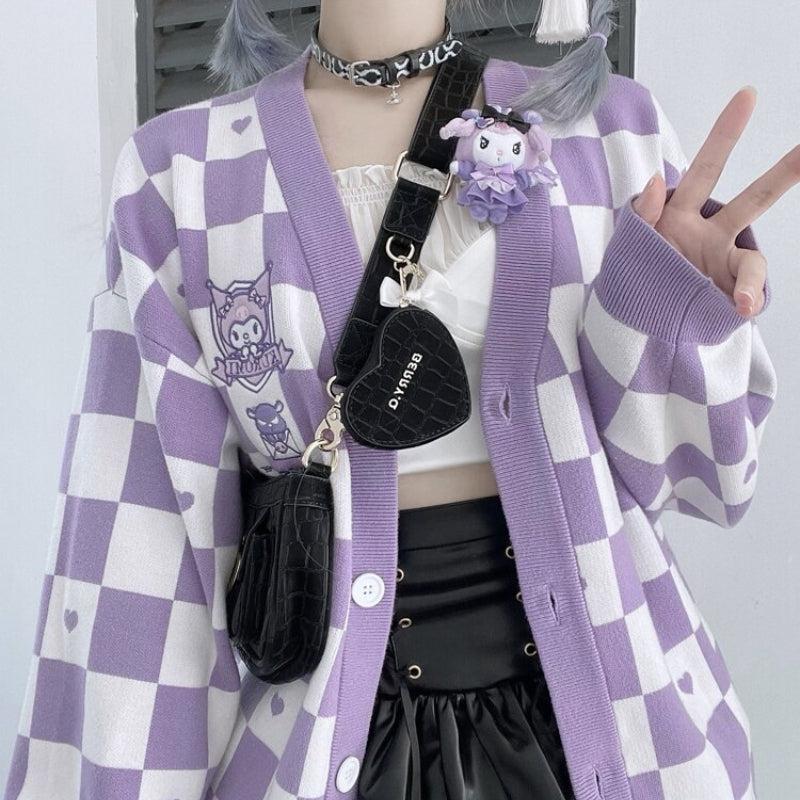 Kuromi Buttoned Purple Cardigan Kuromi Buttoned Purple Cardigan