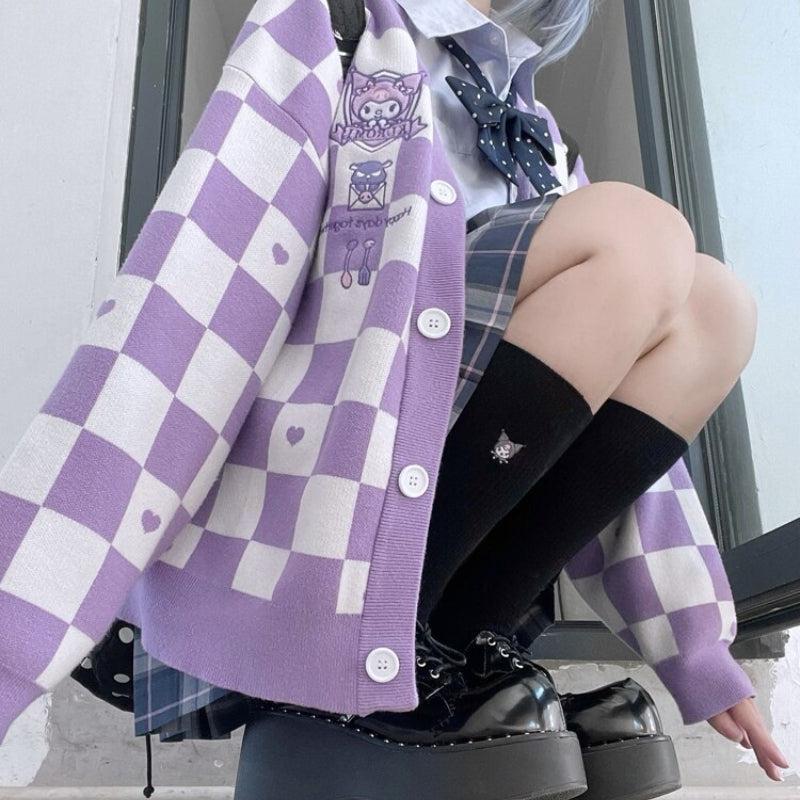 Kuromi Buttoned Purple Cardigan Kuromi Buttoned Purple Cardigan