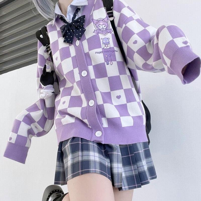 Kuromi Buttoned Purple Cardigan Kuromi Buttoned Purple Cardigan