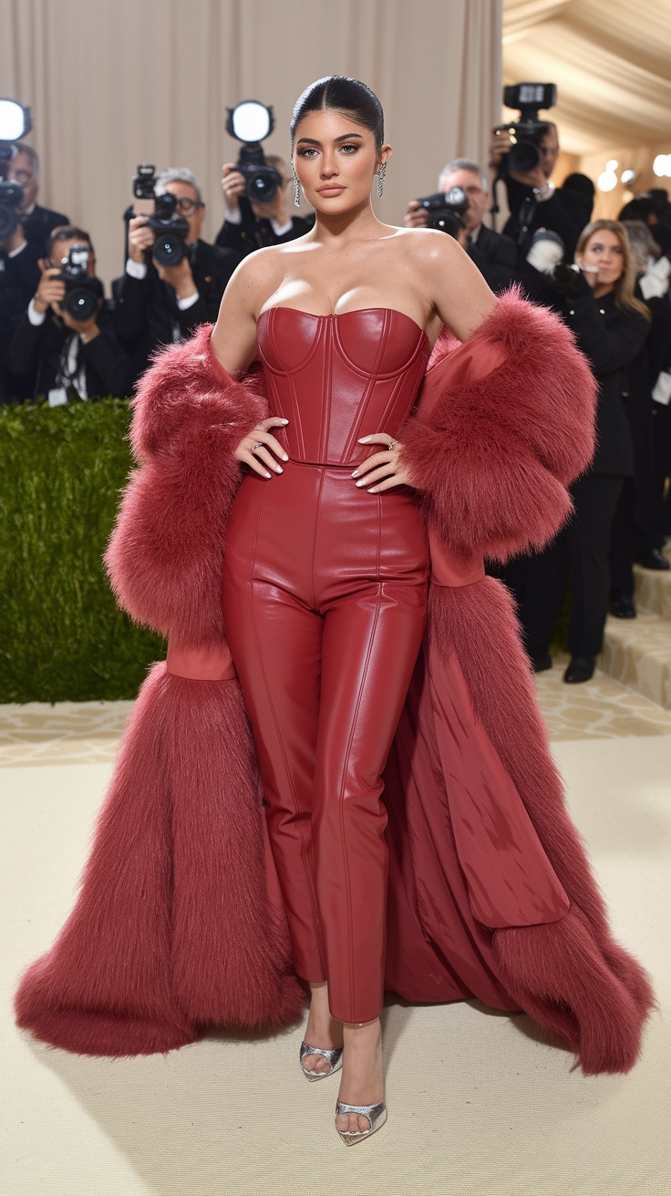 Kylie Jenner Red Outfit: Stand Out in Style outfit idea