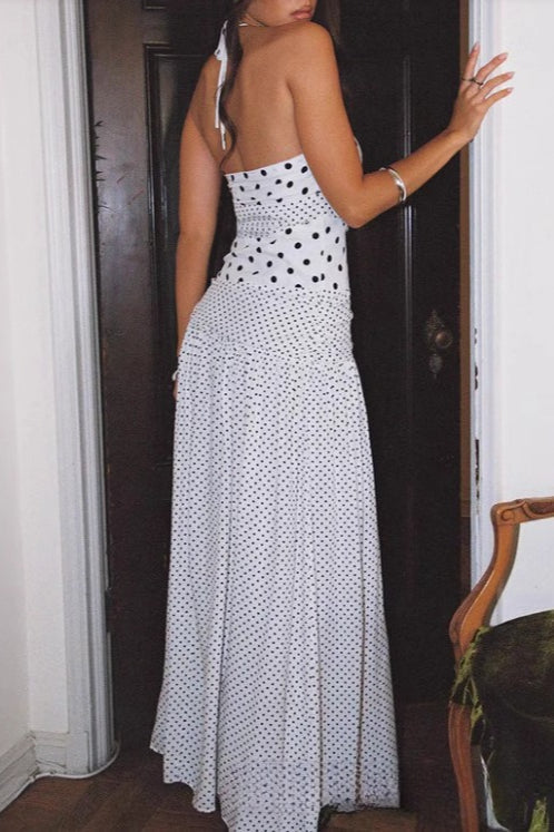 Lace Polka Dot Cami Mermaid Maxi Dress Lace Polka Dot Cami Mermaid Maxi Dress