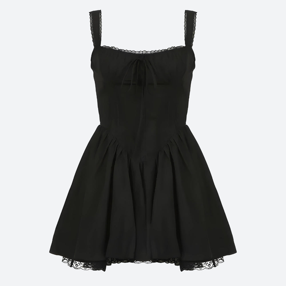 Lace Ruffled Corset Mini Dress Lace Ruffled Corset Mini Dress