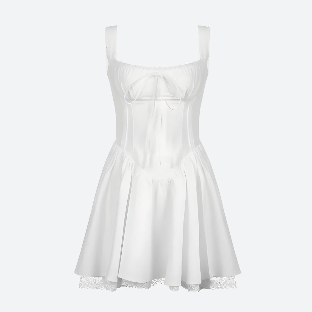 Lace Ruffled Corset Mini Dress Lace Ruffled Corset Mini Dress