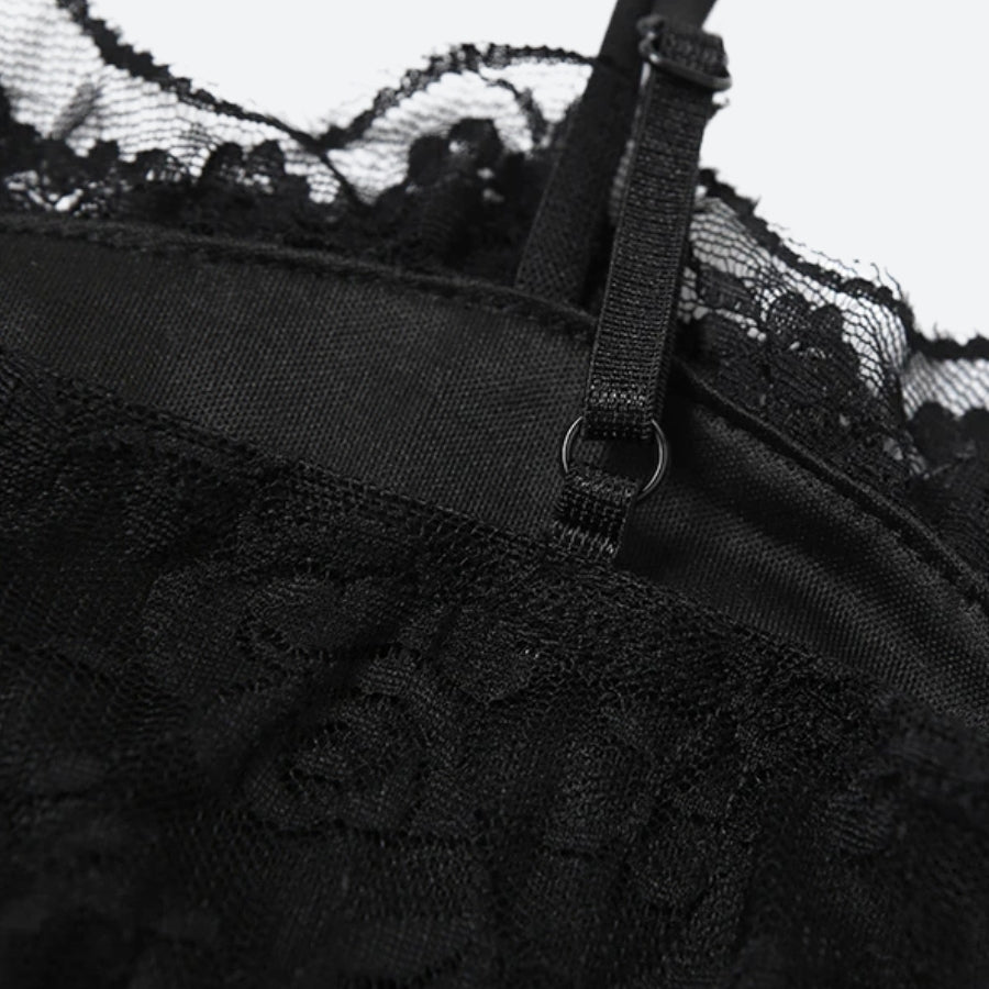 Lace Sheer Mini Dress Lace Sheer Mini Dress
