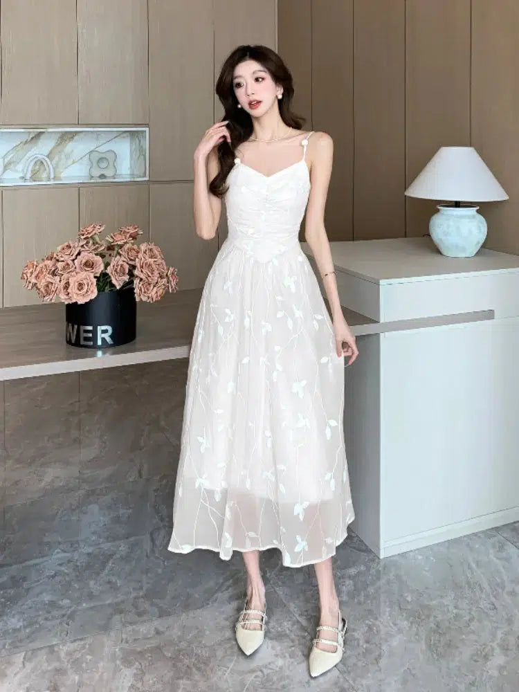 Leaves Mesh Midi Dress Leaves Mesh Midi Dress