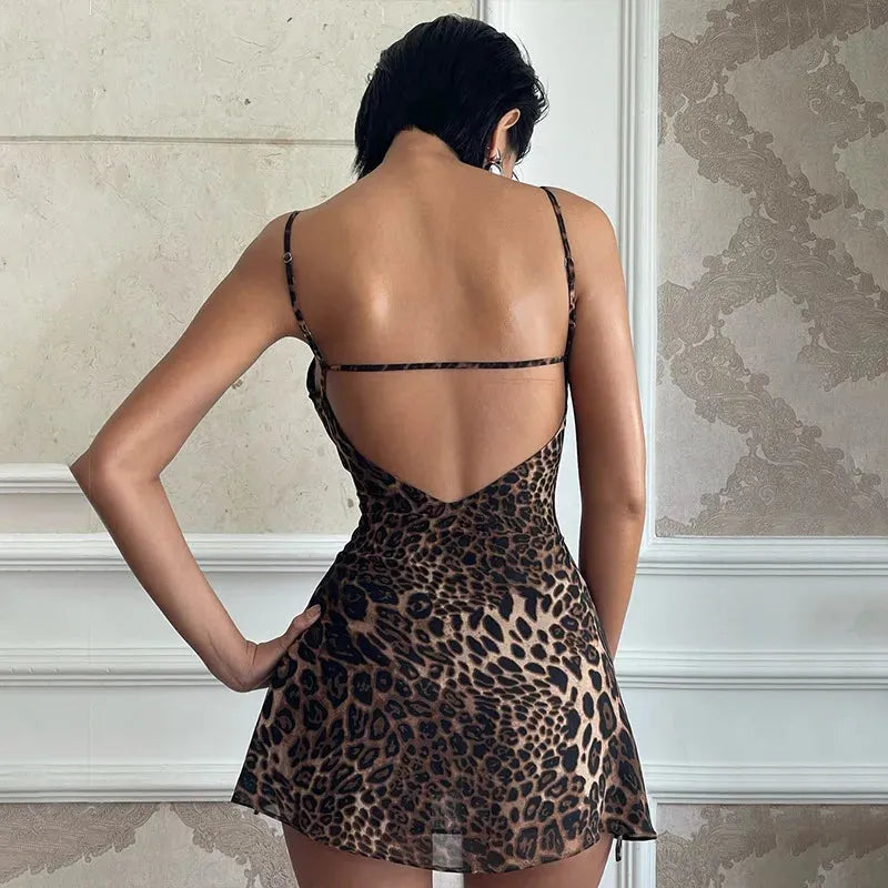 Leopard Backless Mini Dress Leopard Backless Mini Dress
