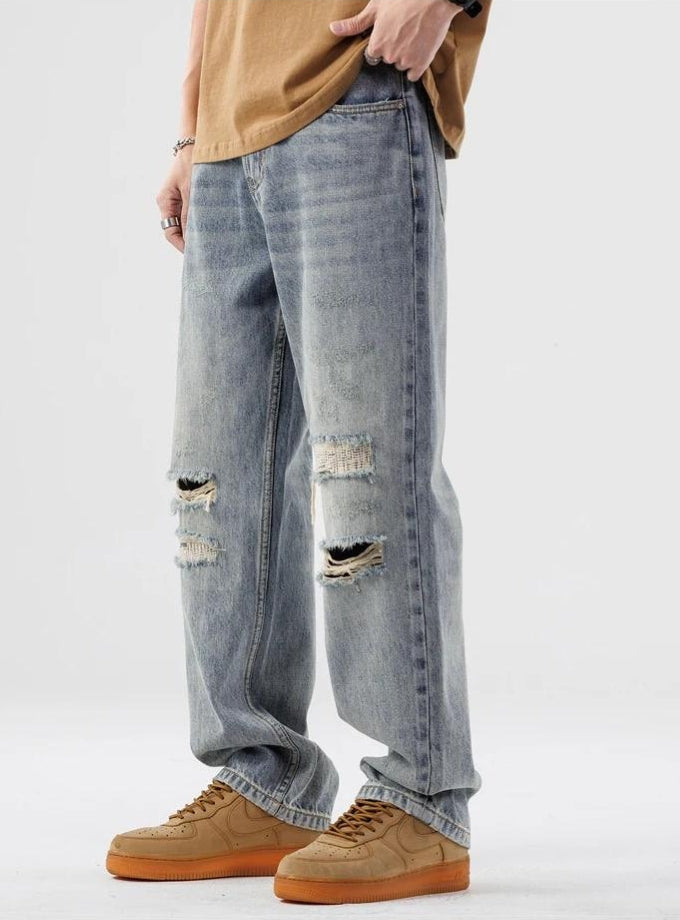 Light Wash Distressed Knee Jeans Light Wash Distressed Knee Jeans