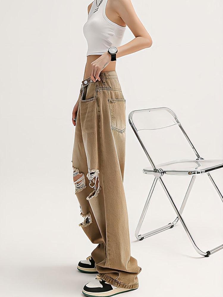Light Wash Low Rise Ripped Jeans Light Wash Low Rise Ripped Jeans