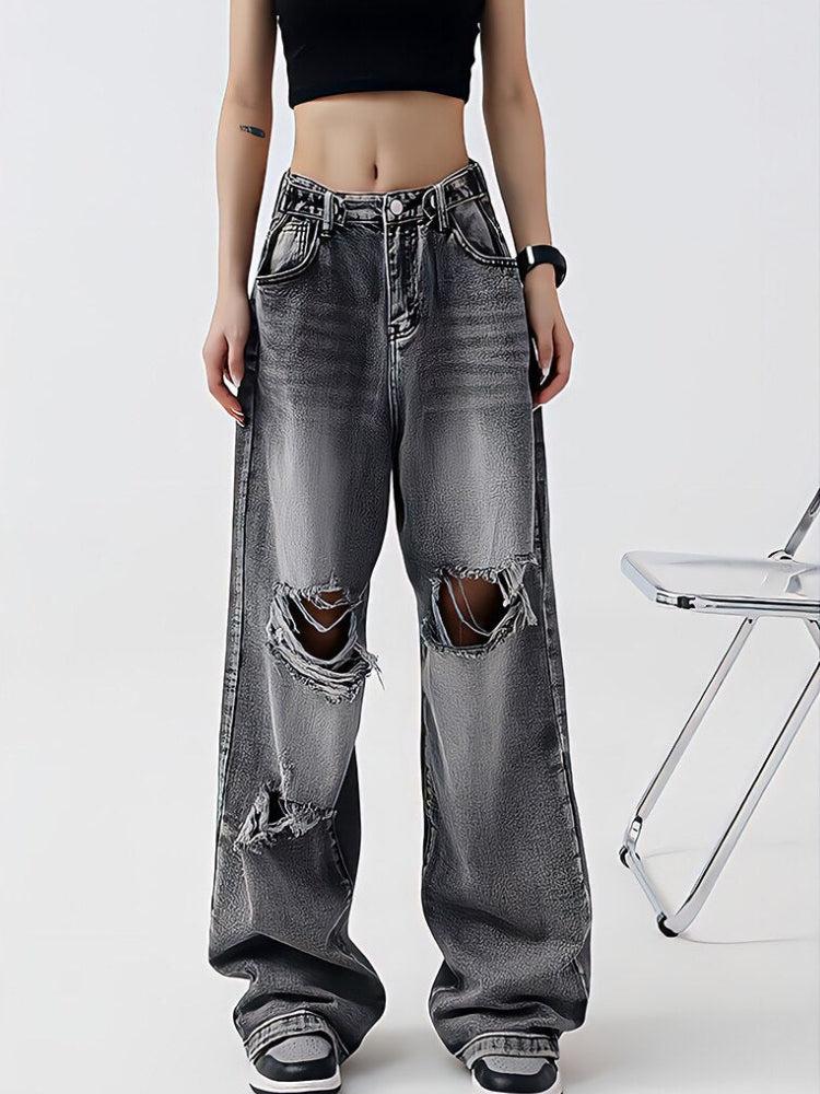 Light Wash Low Rise Ripped Jeans Light Wash Low Rise Ripped Jeans