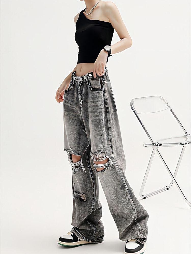 Light Wash Low Rise Ripped Jeans Light Wash Low Rise Ripped Jeans