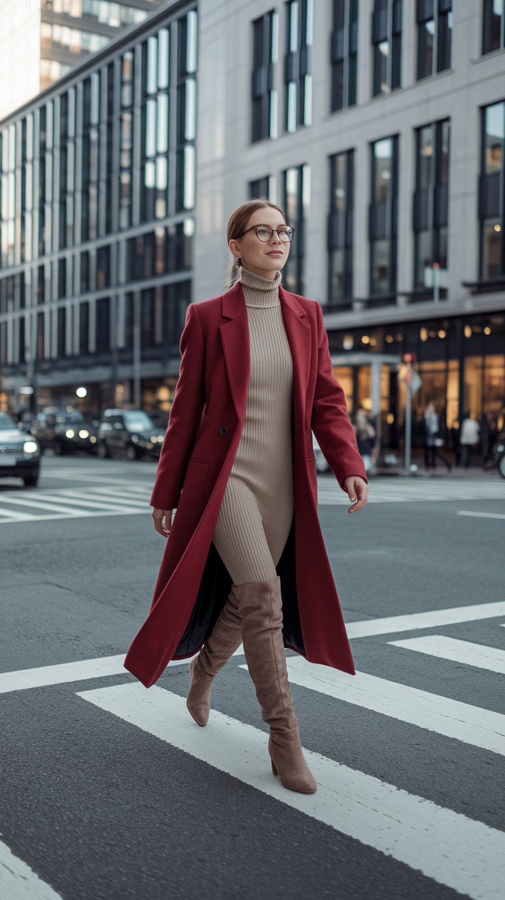 Long Red Coat Outfit: Elevate Your Winter Wardrobe outfit idea
