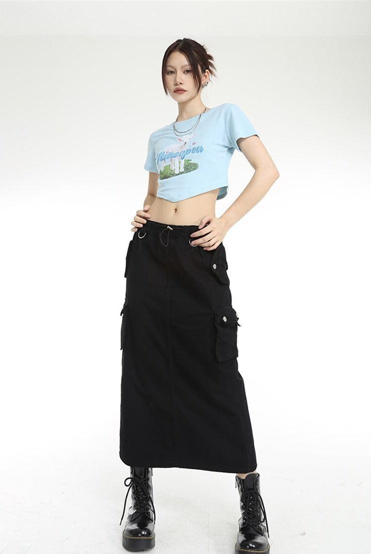 Low Rise Parachute Maxi Skirt Low Rise Parachute Maxi Skirt