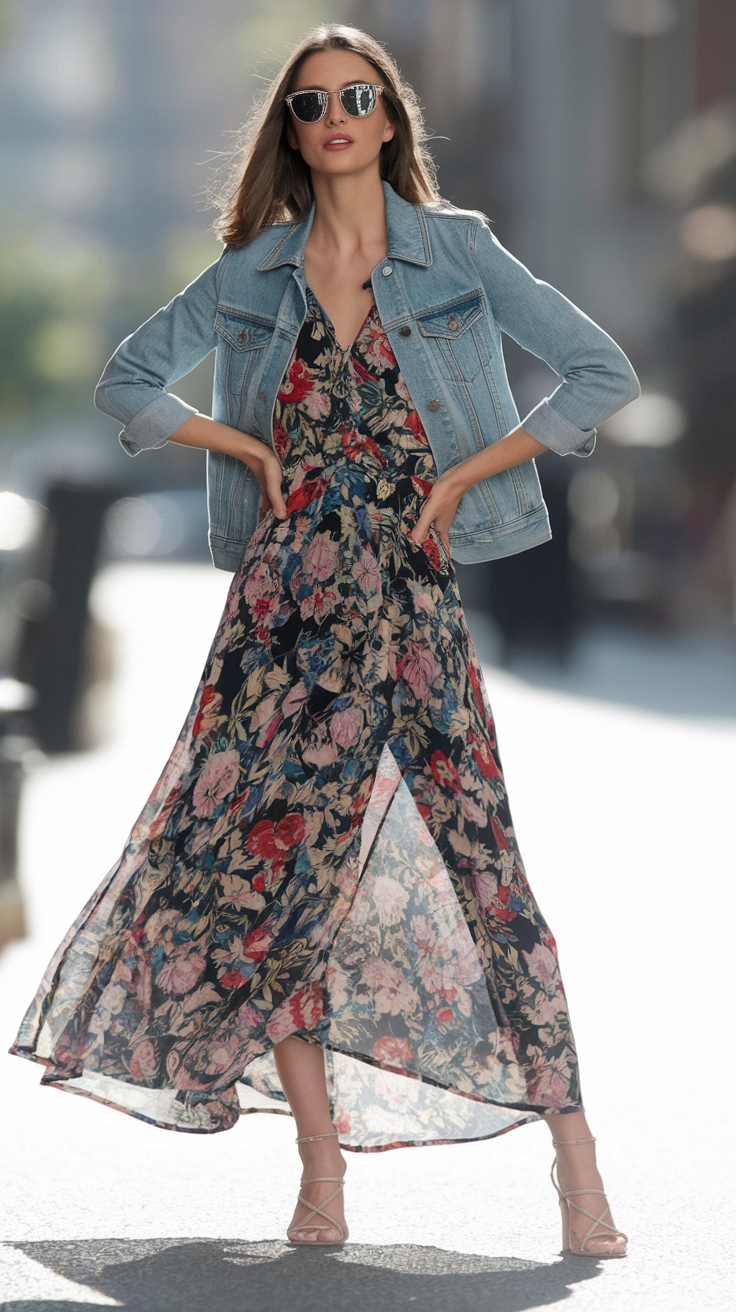 Maxi Dress with Jacket Outfit: Stylish Layering Tips outfit idea