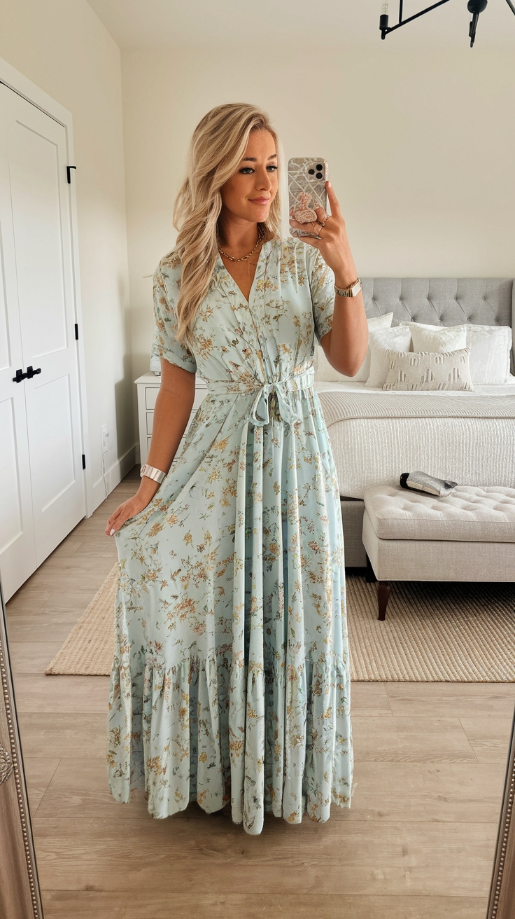 Maxi Dresses with Short Sleeves for Warm Days outfit idea
