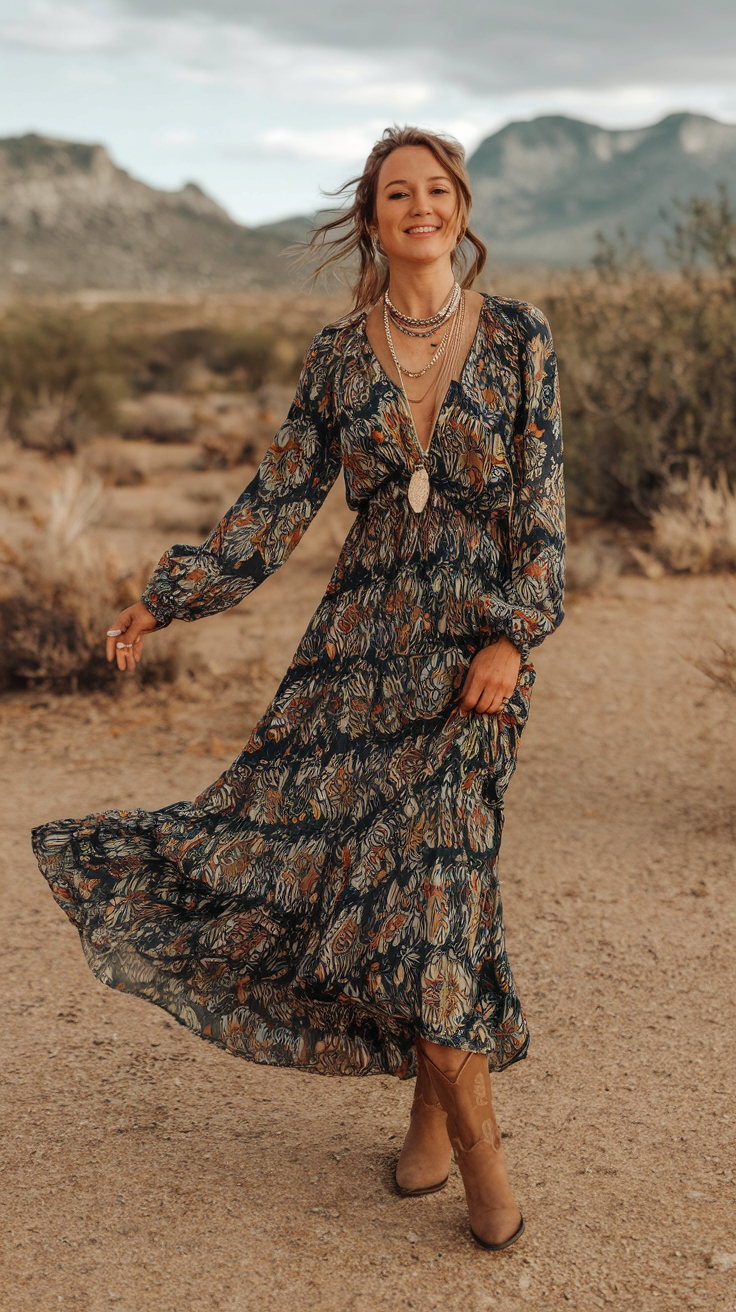 Elevate Your Look with Maxi Dresses with Sleeves outfit idea