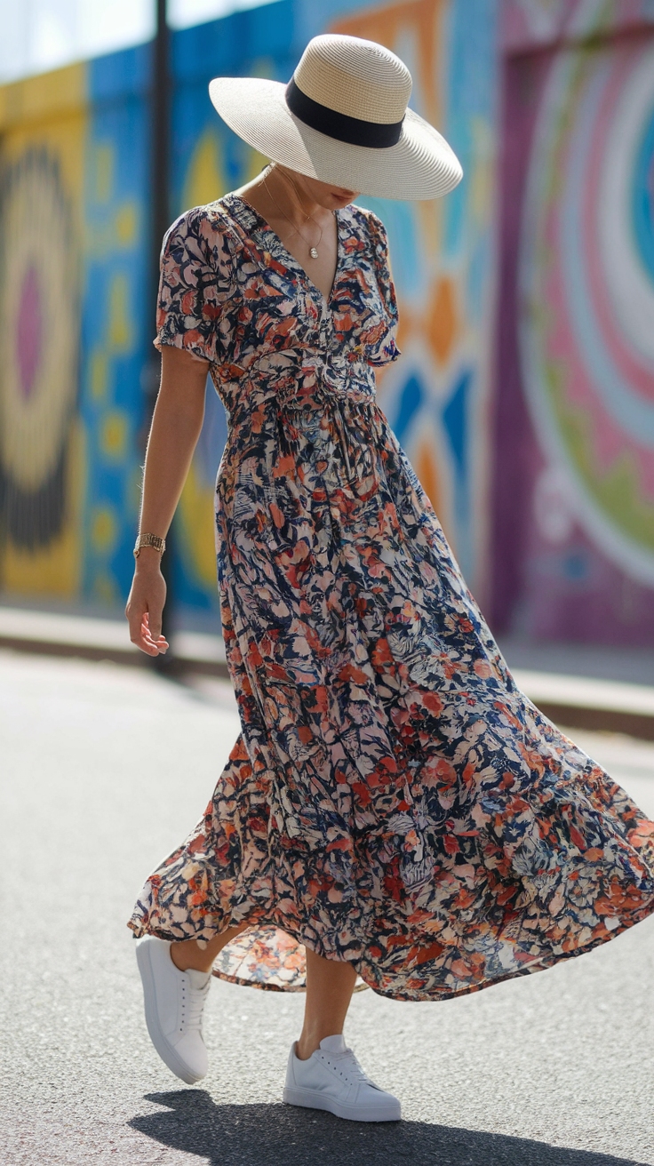 Maxi Dresses with Sneakers: A Trendy Casual Combo outfit idea