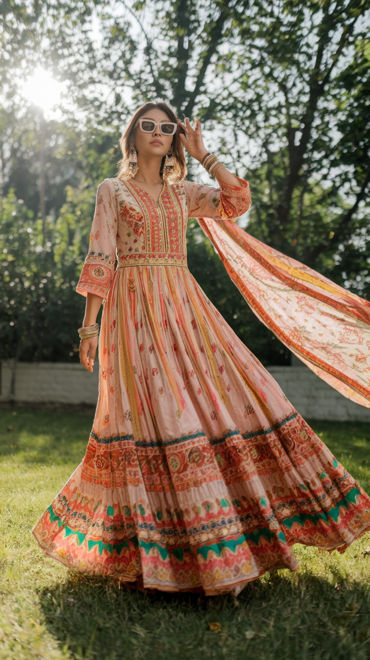 Maxi Style Pakistani Dresses for Cultural Events outfit idea