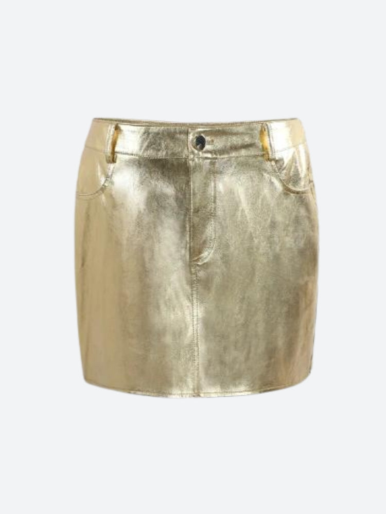 Metallic Faux Leather Mini Skirt Metallic Faux Leather Mini Skirt