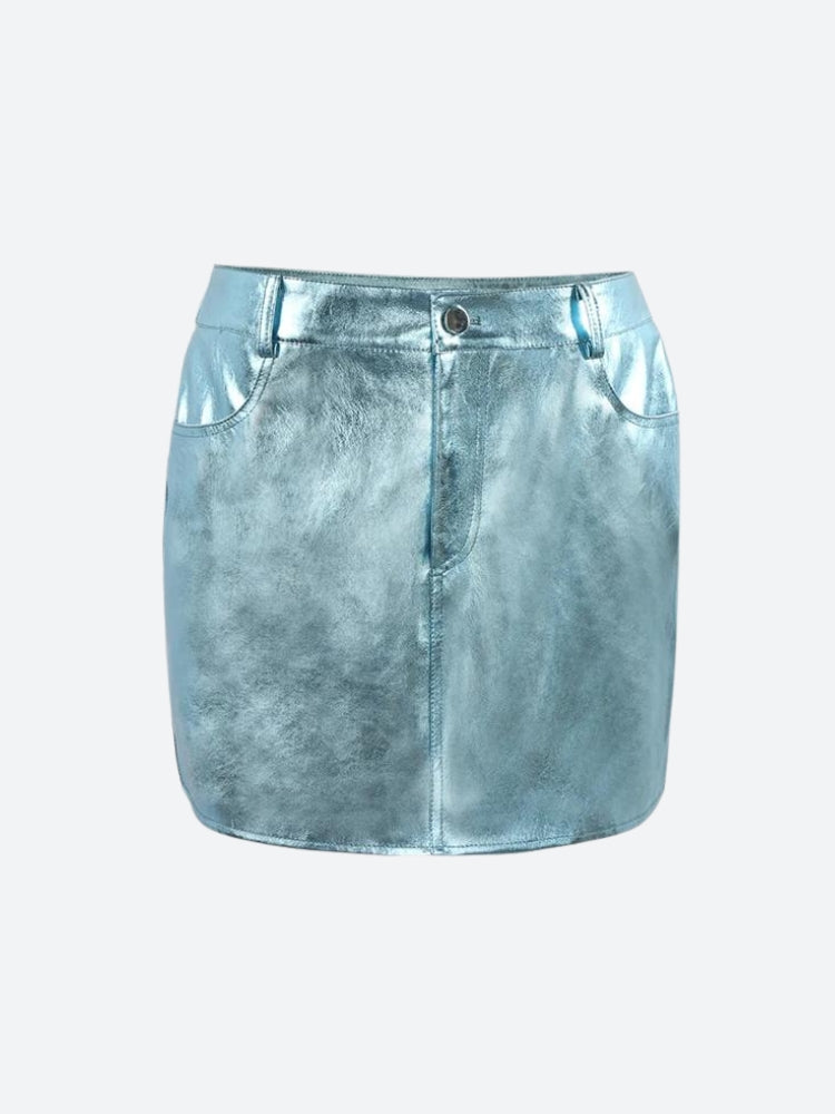 Metallic Faux Leather Mini Skirt Metallic Faux Leather Mini Skirt
