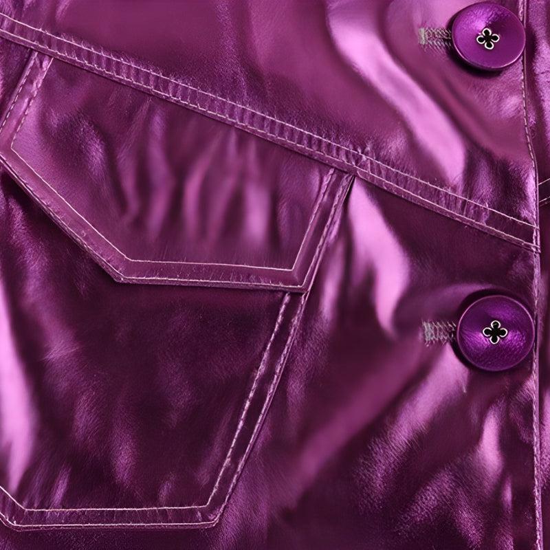 Metallic Fuchsia Faux Leather Jacket Metallic Fuchsia Faux Leather Jacket