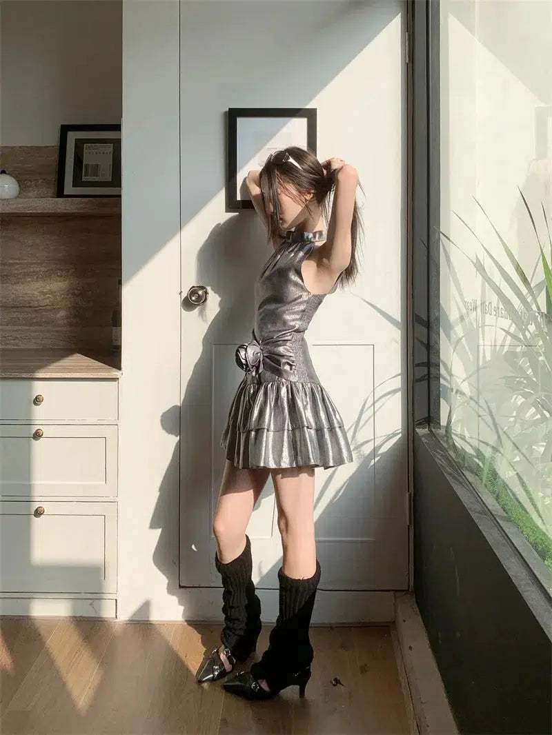 Metallic Mini Dress Metallic Mini Dress