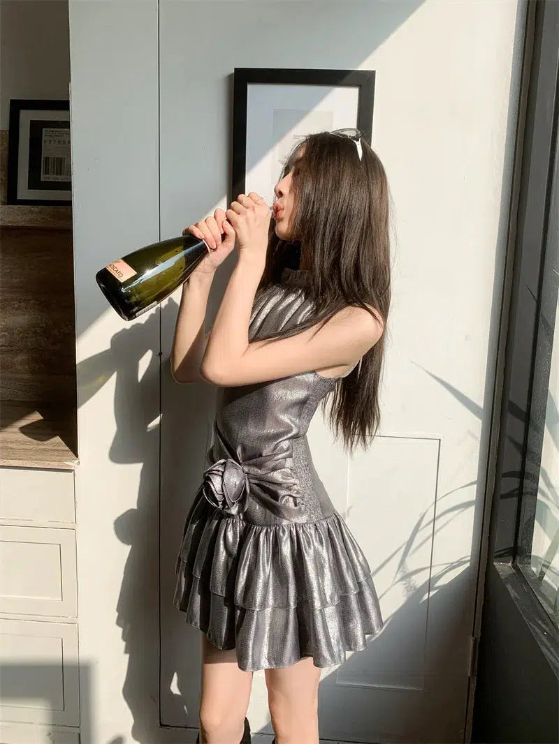 Metallic Mini Dress Metallic Mini Dress