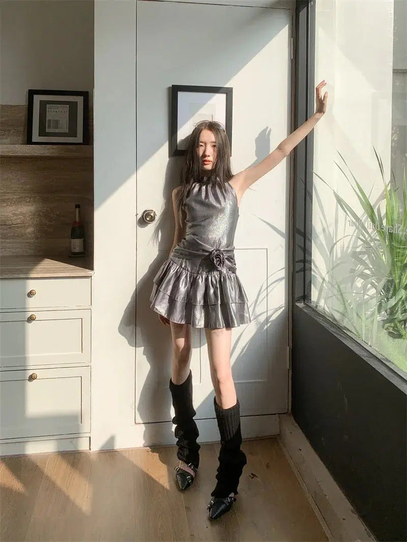 Metallic Mini Dress Metallic Mini Dress