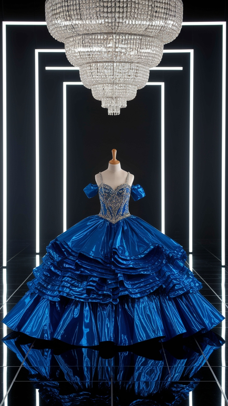 Stunning Metallic Blue Quince Dress Inspirations outfit idea