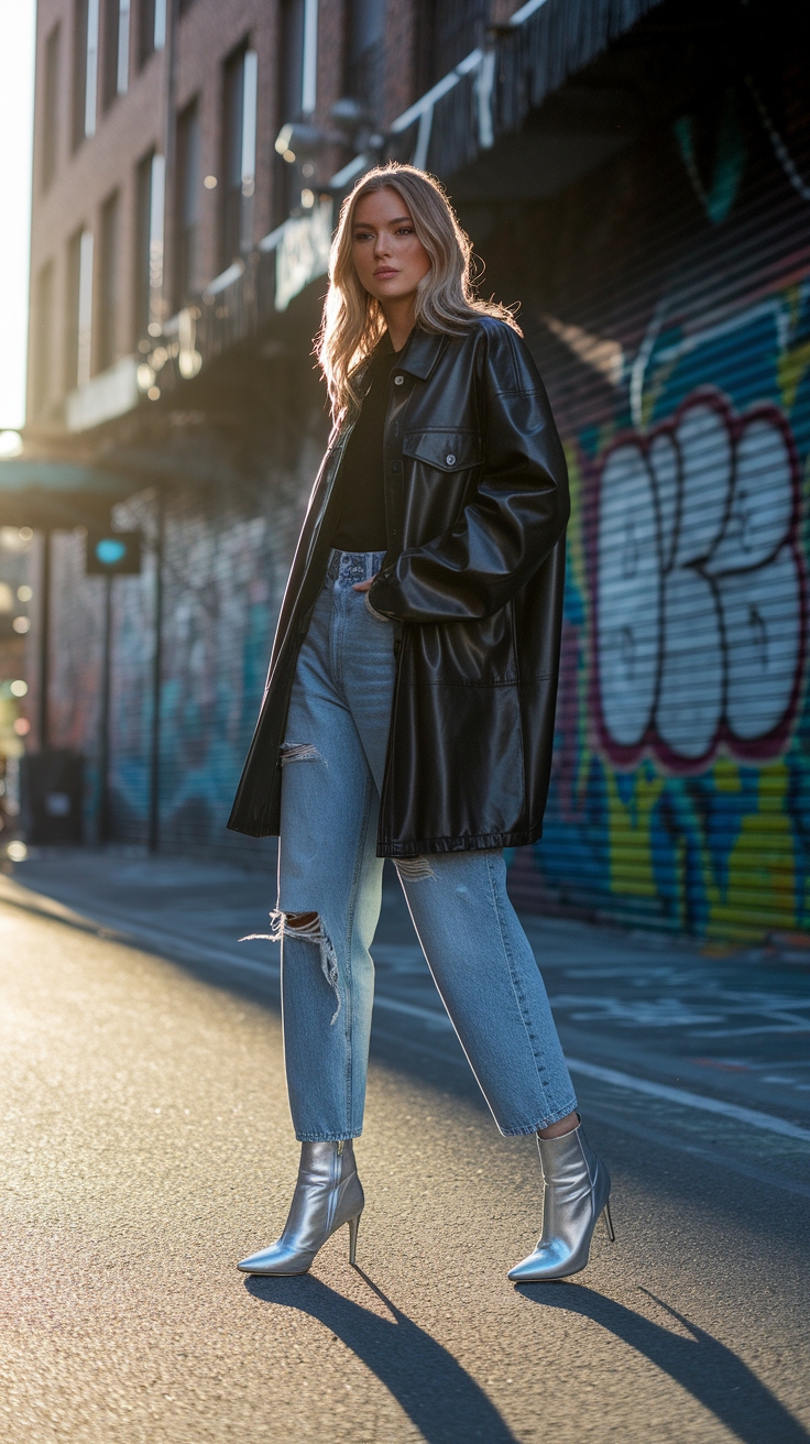 Metallic Boots: A Statement Piece for Futuristic Fashion outfit idea