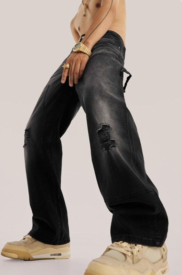 Mid Rise Washed Distressed Jeans Mid Rise Washed Distressed Jeans