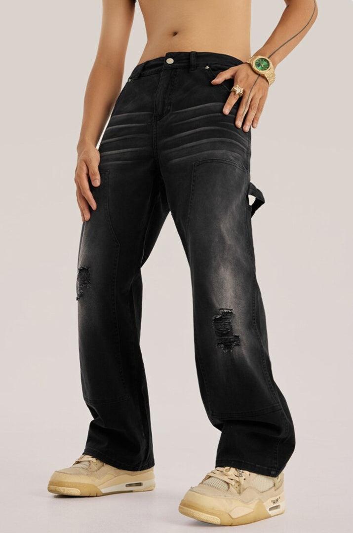 Mid Rise Washed Distressed Jeans Mid Rise Washed Distressed Jeans