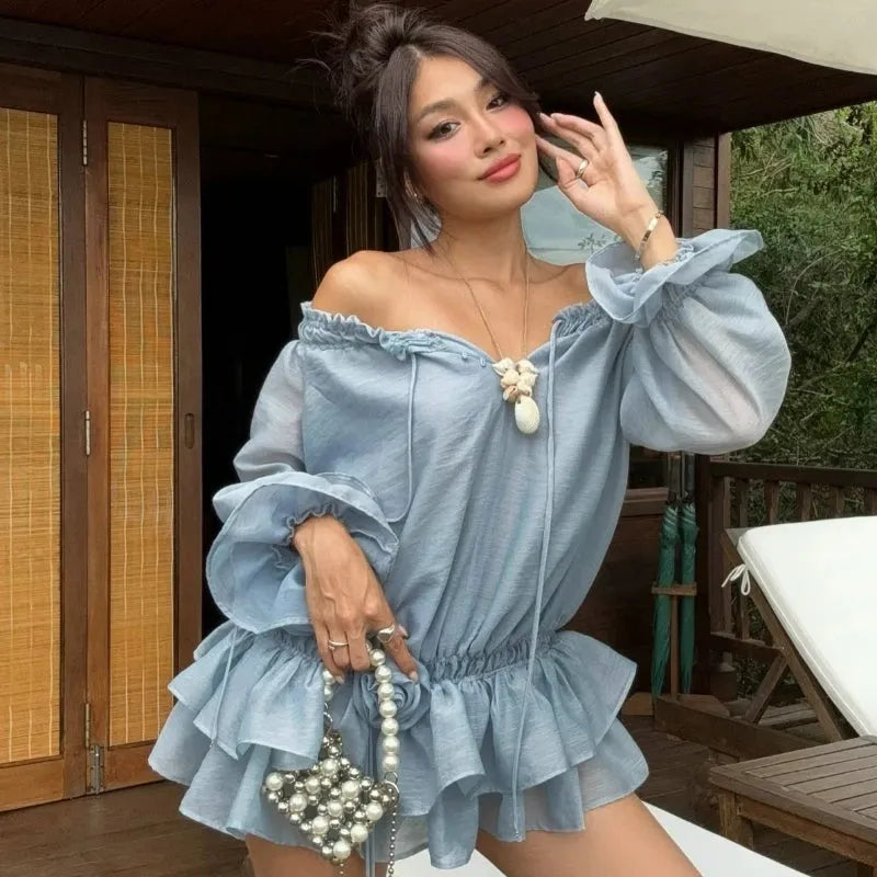 Off Shoulder Ruffled Mini Dress Off Shoulder Ruffled Mini Dress