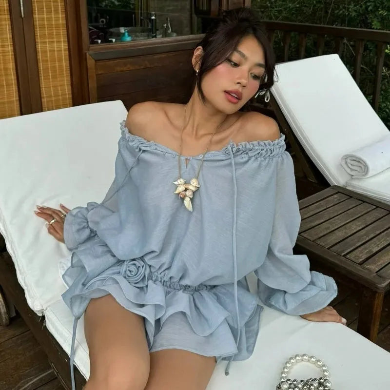 Off Shoulder Ruffled Mini Dress Off Shoulder Ruffled Mini Dress