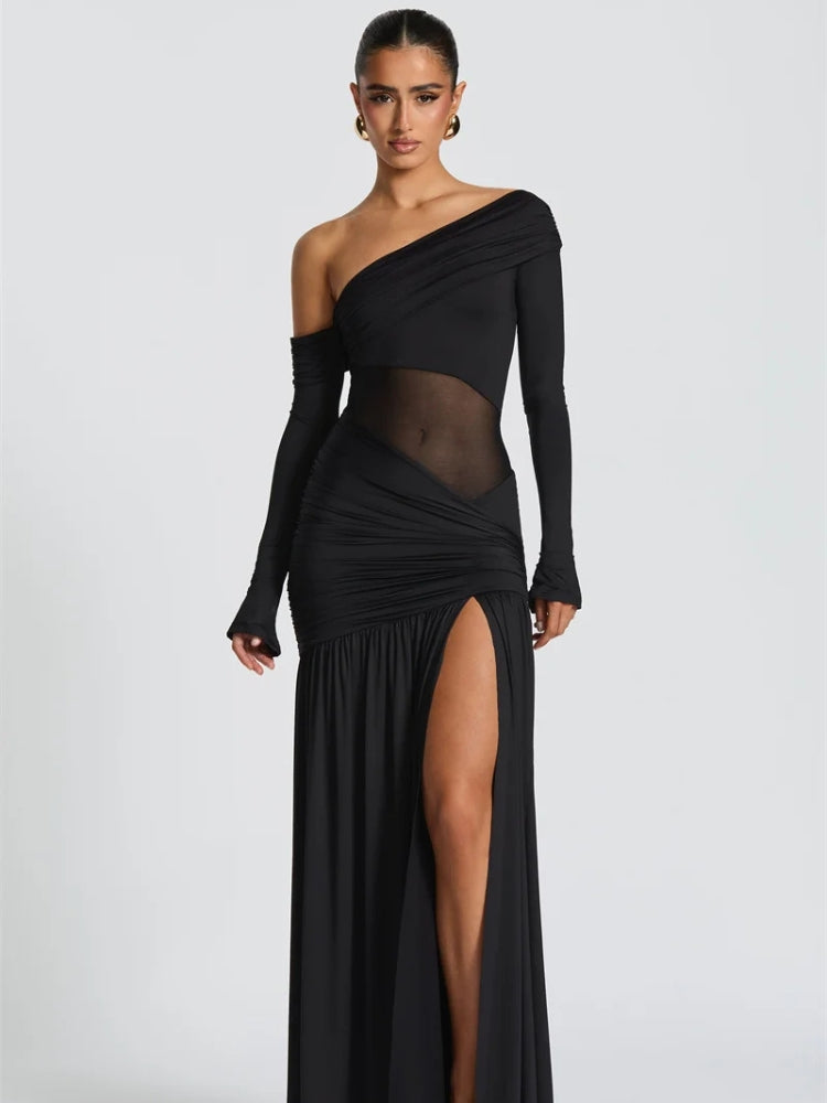 One Shoulder High Slit Maxi Dress One Shoulder High Slit Maxi Dress