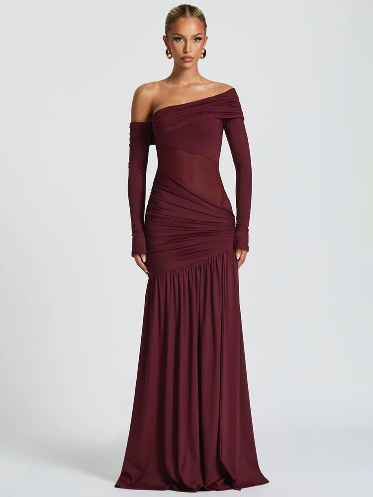 One Shoulder High Slit Maxi Dress One Shoulder High Slit Maxi Dress