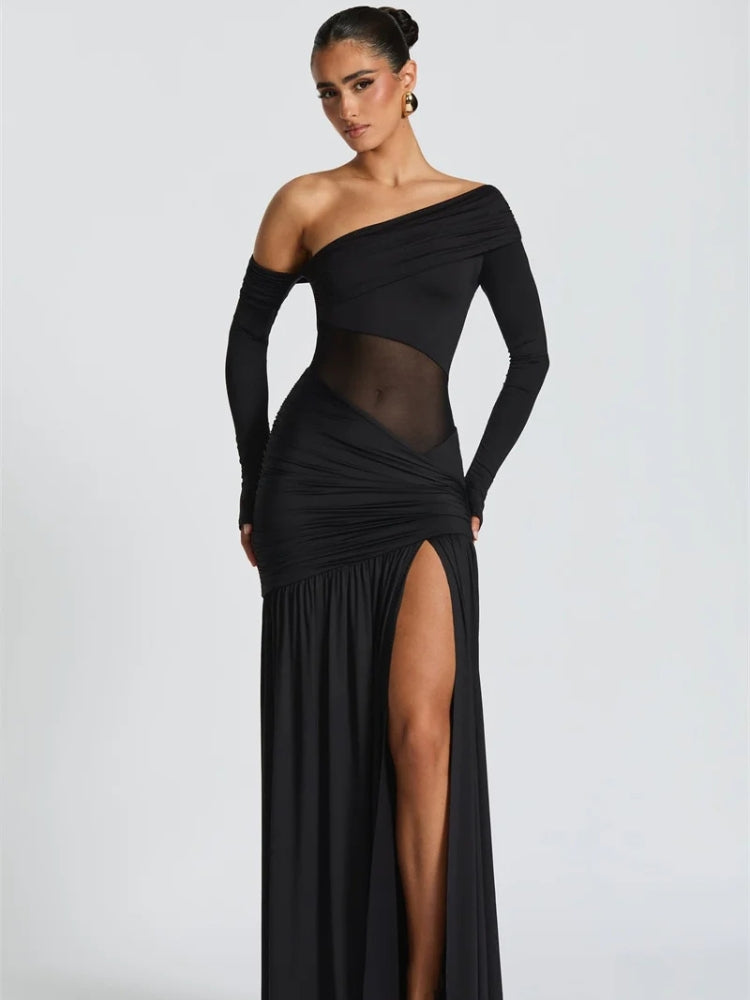 One Shoulder High Slit Maxi Dress One Shoulder High Slit Maxi Dress
