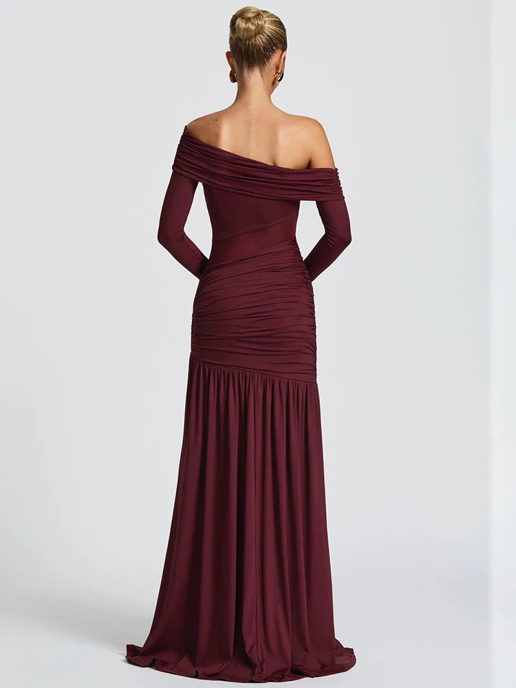 One Shoulder High Slit Maxi Dress One Shoulder High Slit Maxi Dress