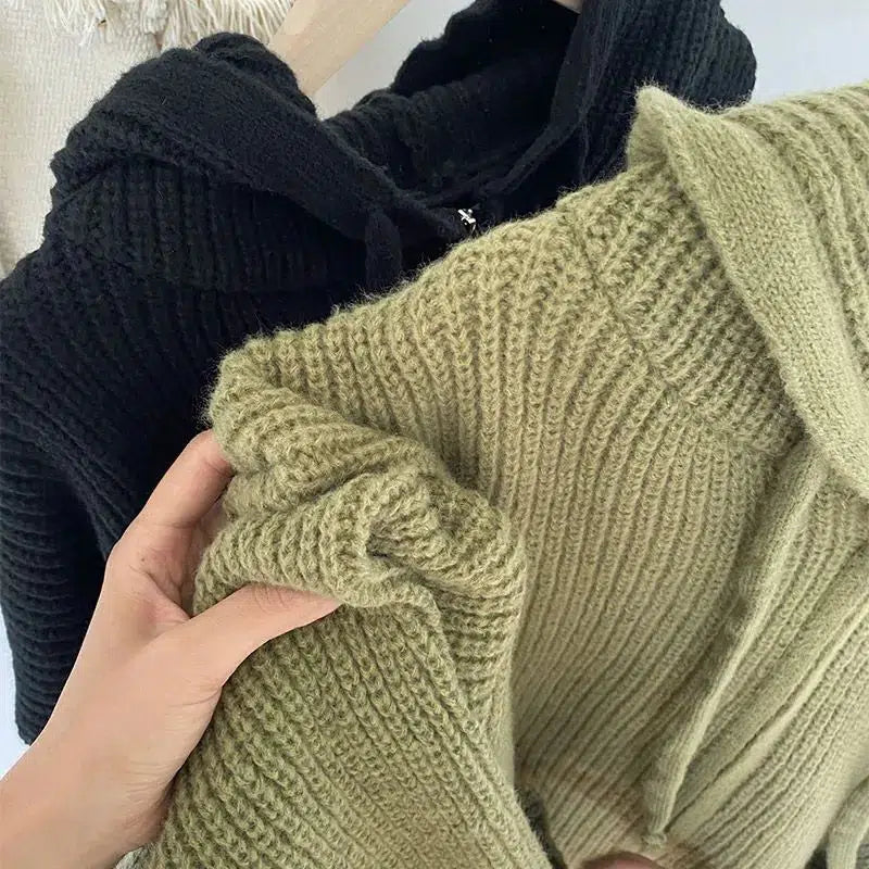 Oversized Knitted Hooded Cardigan Oversized Knitted Hooded Cardigan