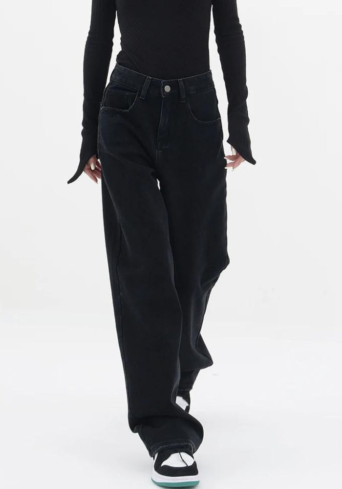 Patch Pocket Straight Leg Denim Jeans Patch Pocket Straight Leg Denim Jeans