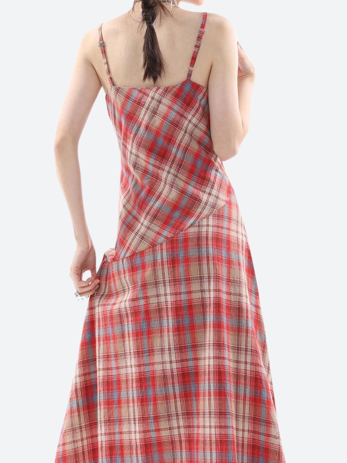 Plaid Lace Midi Dress Plaid Lace Midi Dress