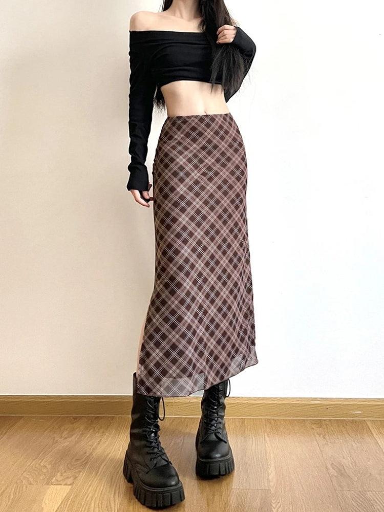Plaid Midi Skirt Plaid Midi Skirt