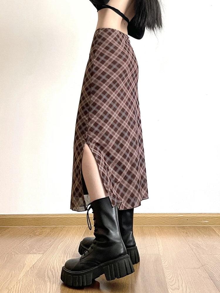 Plaid Midi Skirt Plaid Midi Skirt