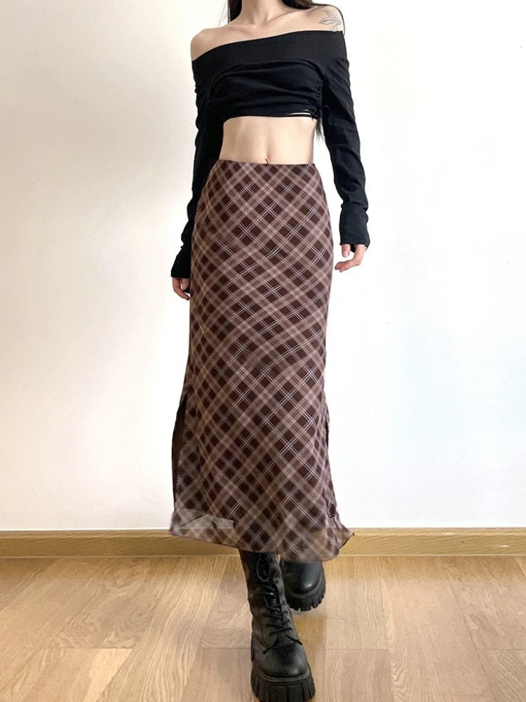 Plaid Midi Skirt Plaid Midi Skirt
